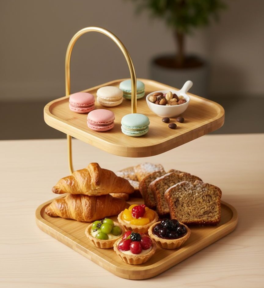 elegant 2-tier pastry stand in peshawar image 1