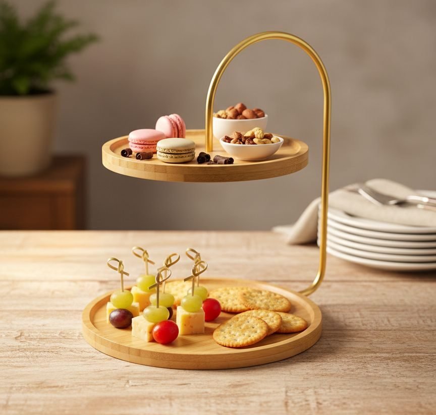 elegant 2-tier pastry stand in peshawar image 2